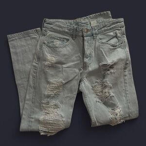 Distressed Light Blue Jeans
